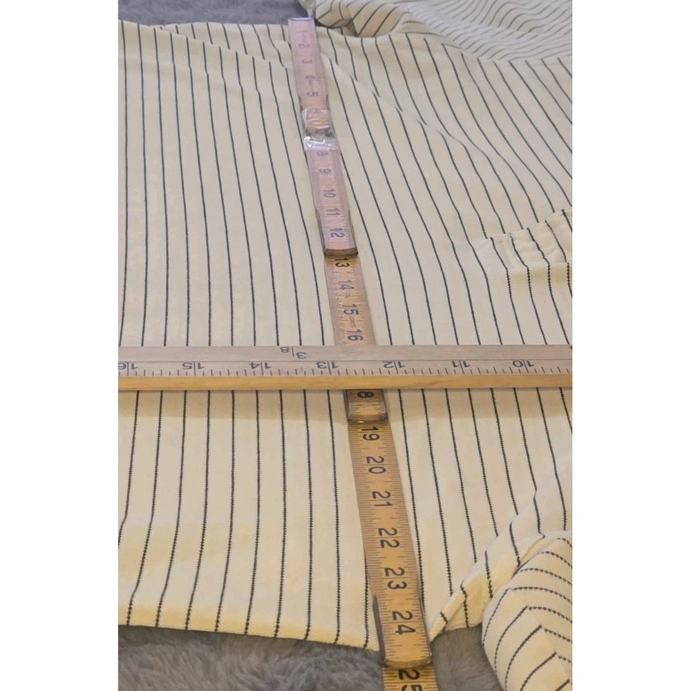 Vintage Greg Norman Collection Polo Shirt Mens XL Striped Cream Black  Cotton - Picture 7 of 12